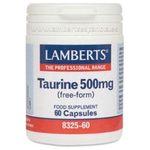Taurina 500 mg - Lamberts - 60 cápsulas